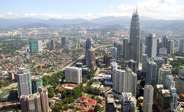 Prachtig uitzicht over Kuala Lumpur